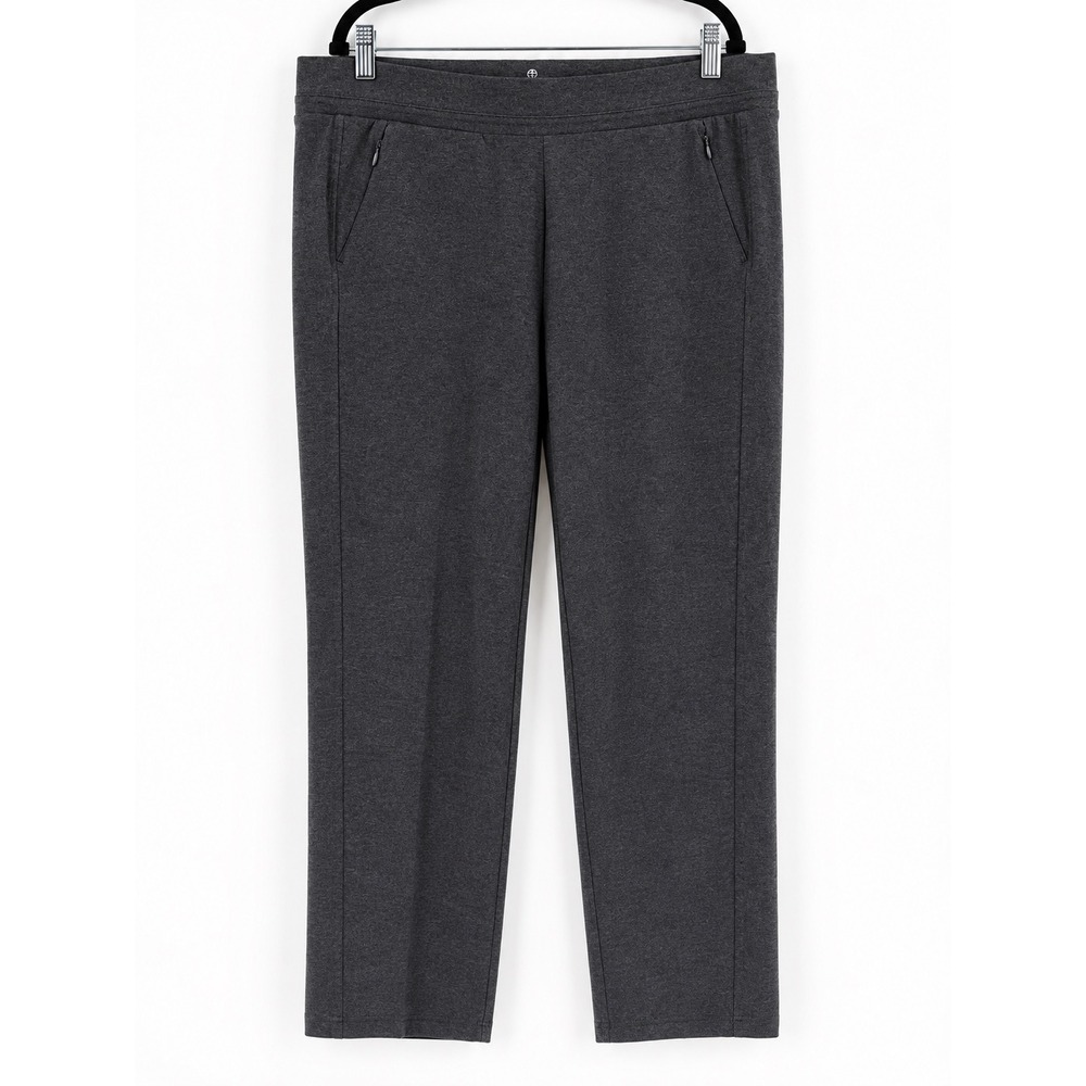 T by Talbots Straight Leg Pants Women 2X Gray Cotton Spandex Active Athleisure